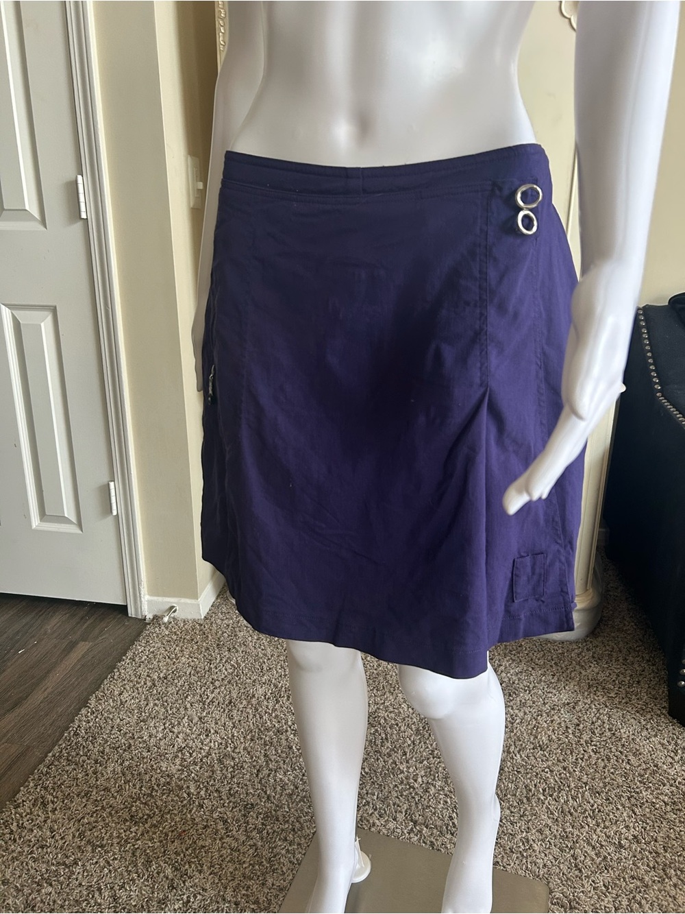 jamie sadock Deep Purple A-Line Skort with Silver Ring Detail